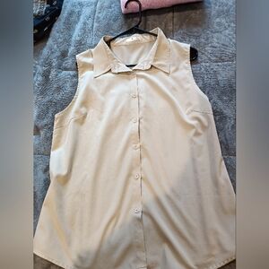 Beige Button-Up Shirt